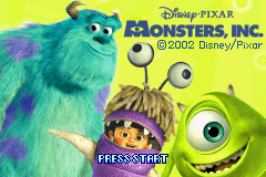 Monsters Inc title screen for GameBoy Advance